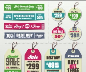 Vector Vintage Price tag set 02
