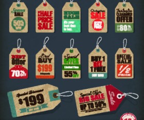 Vector Vintage Price tag set 03