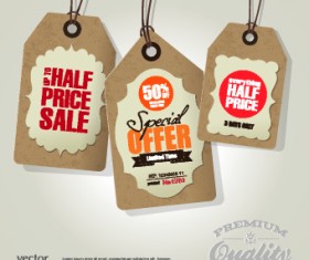 Vector Vintage Price tag set 04