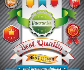 Shiny Quality Labels vector 01