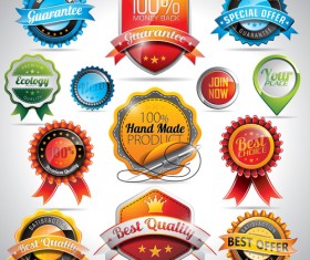 Shiny Quality Labels vector 02