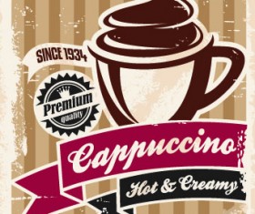 Retro Coffee advertising posters vector 03