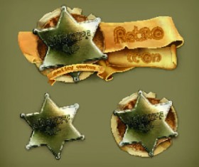 Retro elements icons vector 02