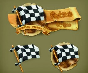 Retro elements icons vector 03