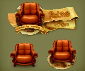 Retro elements icons vector 04