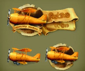 Retro elements icons vector 05