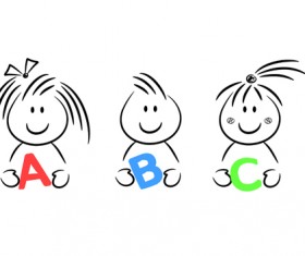 Cute School child design vector 03