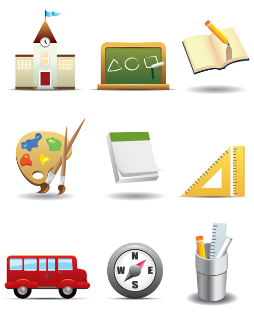 Set of School design elements vector 07