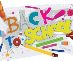 Set of School design elements vector 09