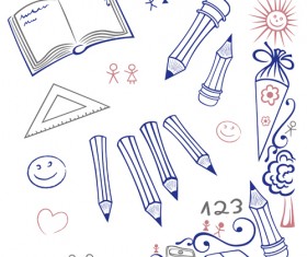 Hand drawn School elements vector 05