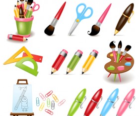 Multicolor School icon vector 01