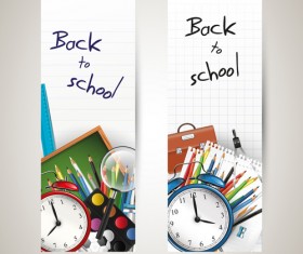 Set of School supplies elements vector 04 free download