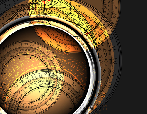 Shiny Clock vector backgrounds 01