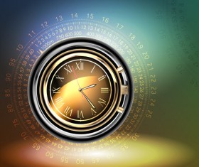 Shiny Clock vector backgrounds 02