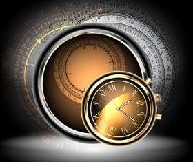 Shiny Clock vector backgrounds 04