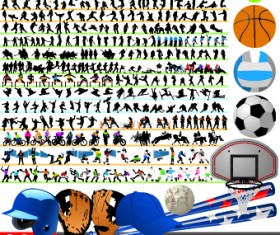 Different Sport Silhouettes vector 02