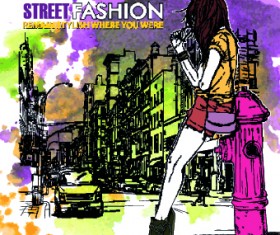 Street fashion design elements vector 02
