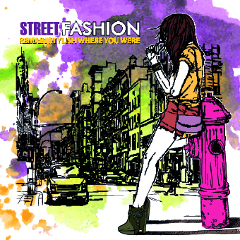 Street fashion design elements vector 02