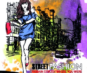 Street fashion design elements vector 03