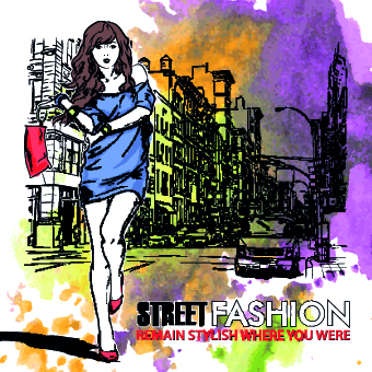 Street fashion design elements vector 03