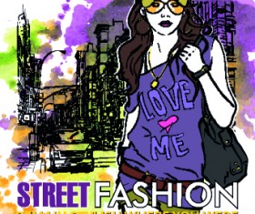 Street fashion design elements vector 05