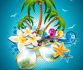 Summer Night Posters design vector 01