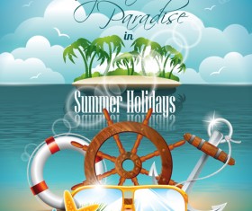 Summer Night Posters design vector 03