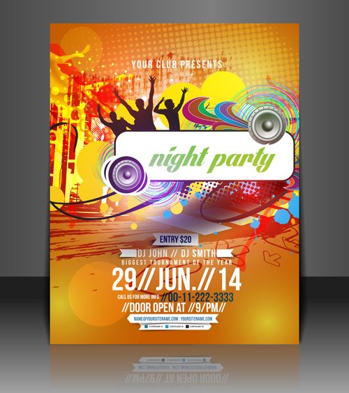 Abstract Summer Party Flyers design vector 05