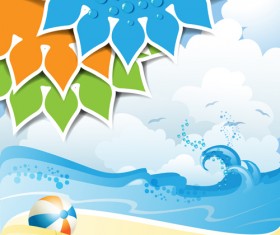 Summer Sunny vector backgrounds 01