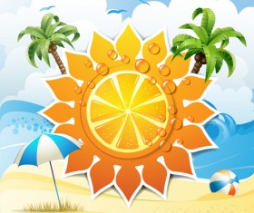 Summer Sunny vector backgrounds 02