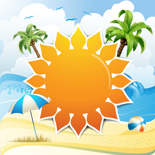 Summer Sunny vector backgrounds 03
