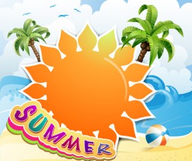 Summer Sunny vector backgrounds 04