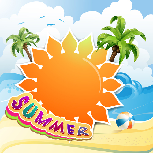 Summer Sunny vector backgrounds 04