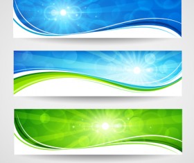 Sunlight with Nature Banners vector 01