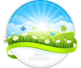 Sunlight with Nature Banners vector 03