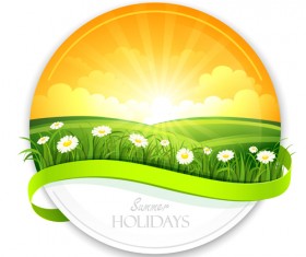 Sunlight with Nature Banners vector 04