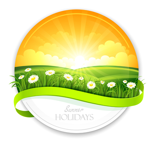 Sunlight with Nature Banners vector 04