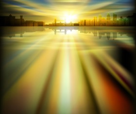 Sunset Landscapes background vector 01