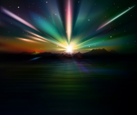 Sunset Landscapes background vector 02