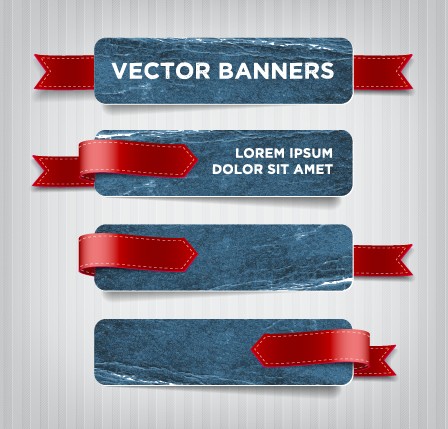 Textured banners design vector 01