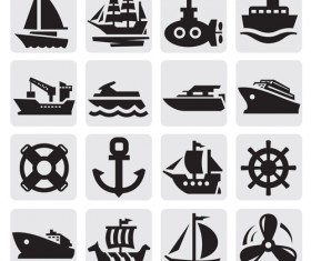 Transportation Icons vector set 02