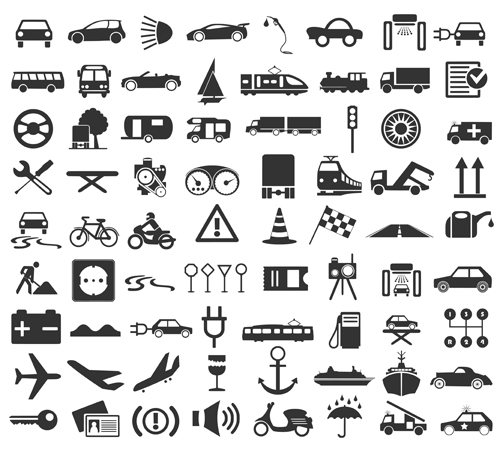 Transportation Icons vector set 05