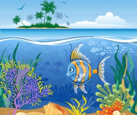 Beautiful Underwater World vector 03