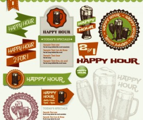 Vintage beer labels and stickers vector 03