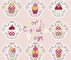 Delicious Cupcakes design elements vector 01
