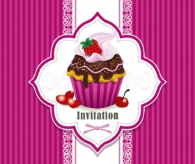 Delicious Cupcakes design elements vector 03