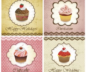 Delicious Cupcakes design elements vector 04