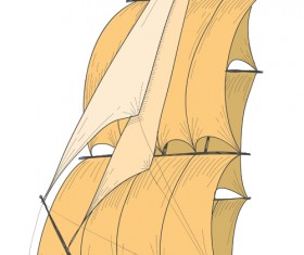 Hand drawn sailboat vector 01