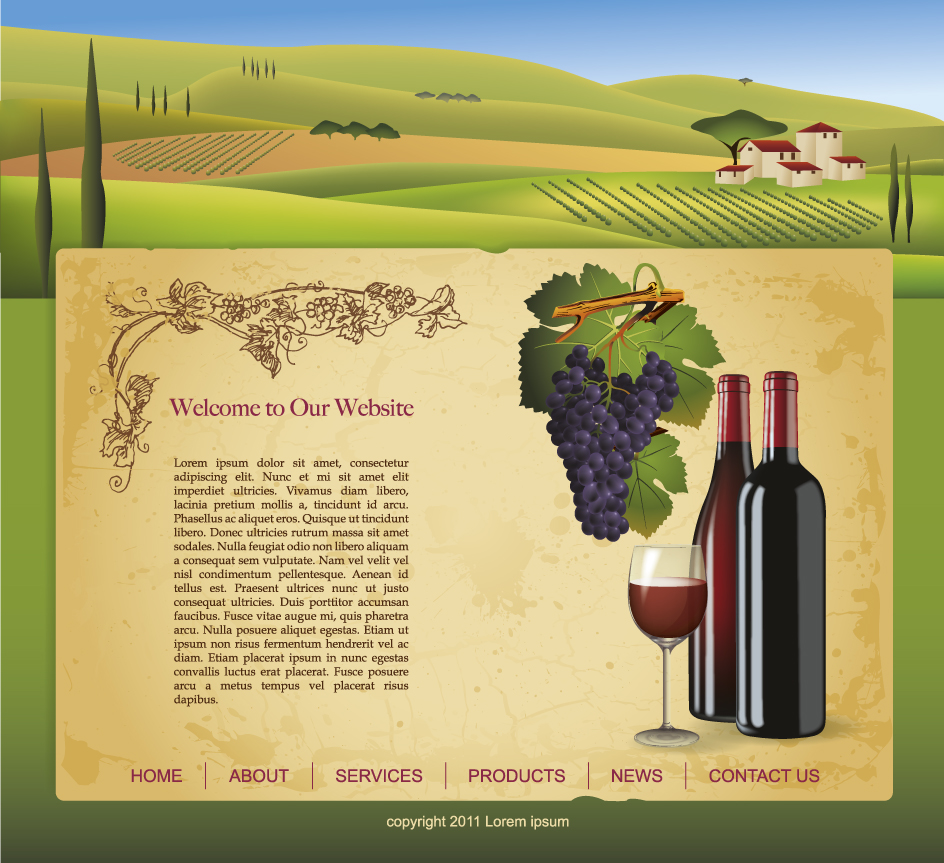 Wine design elements vector 03