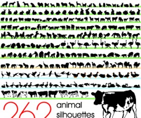 Silhouettes of animals design vector 01